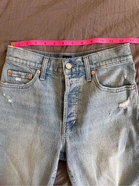 GAP Light Blue Distressed Denim Bermuda Shorts